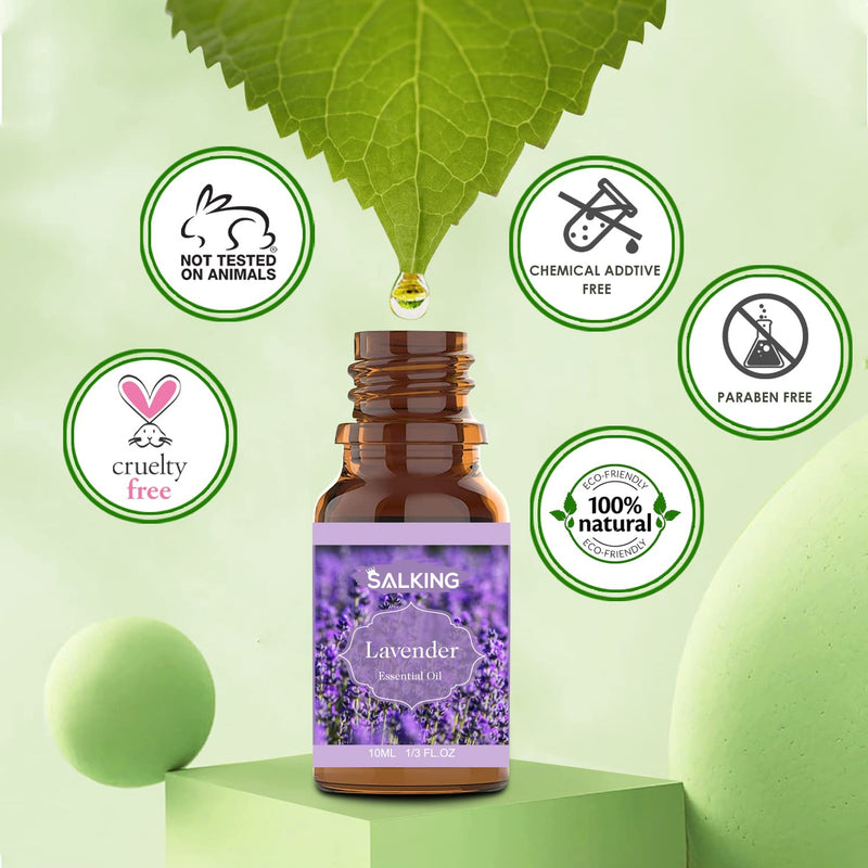 SALKING Essential Oils Set, 100% Pure Fragrance Oil AromatherapyGift, Premium Scented Oils for Diffusers 6 x 10 ML - Lavender, Rose, Jasmine, Cherry Blossom, Gardenia, Chamomile Pink - NewNest Australia