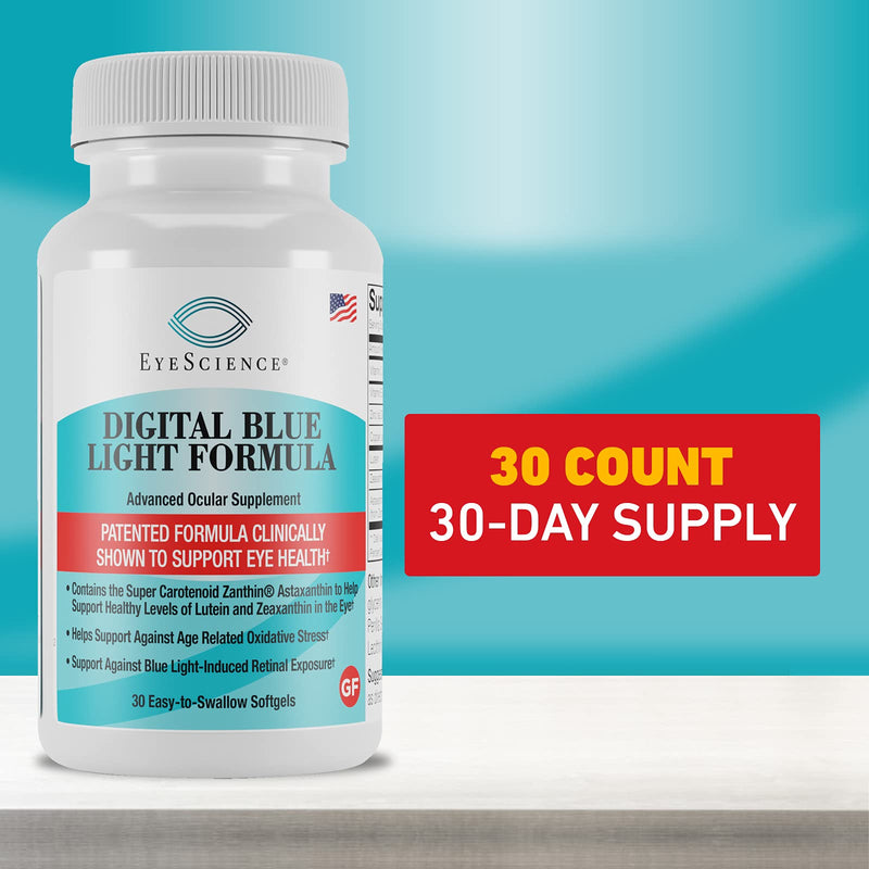 EyeScience Digital Blue Light Formula, Eye Health Supplement with Astaxanthin, Lutein, Zeaxanthin, 30 Count Digital Blue Light Formula 30 Count - NewNest Australia