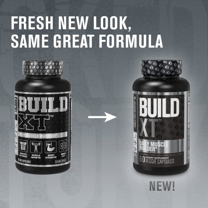Build-XT Muscle Builder - Daily Muscle Building Supplement for Muscle Growth and Strength | Featuring Powerful Ingredients Peak02 & elevATP - 60 Veggie Pills 60 Count (Pack of 1) - NewNest Australia