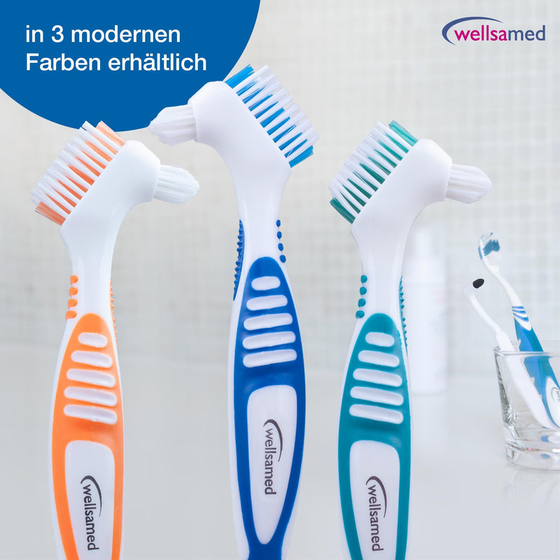 Wellsamed Prosthetic Toothbrush, Prosthetic Brush for Third Teeth (1 Piece, Blue) 1 Piece (Pack of 1) - NewNest Australia