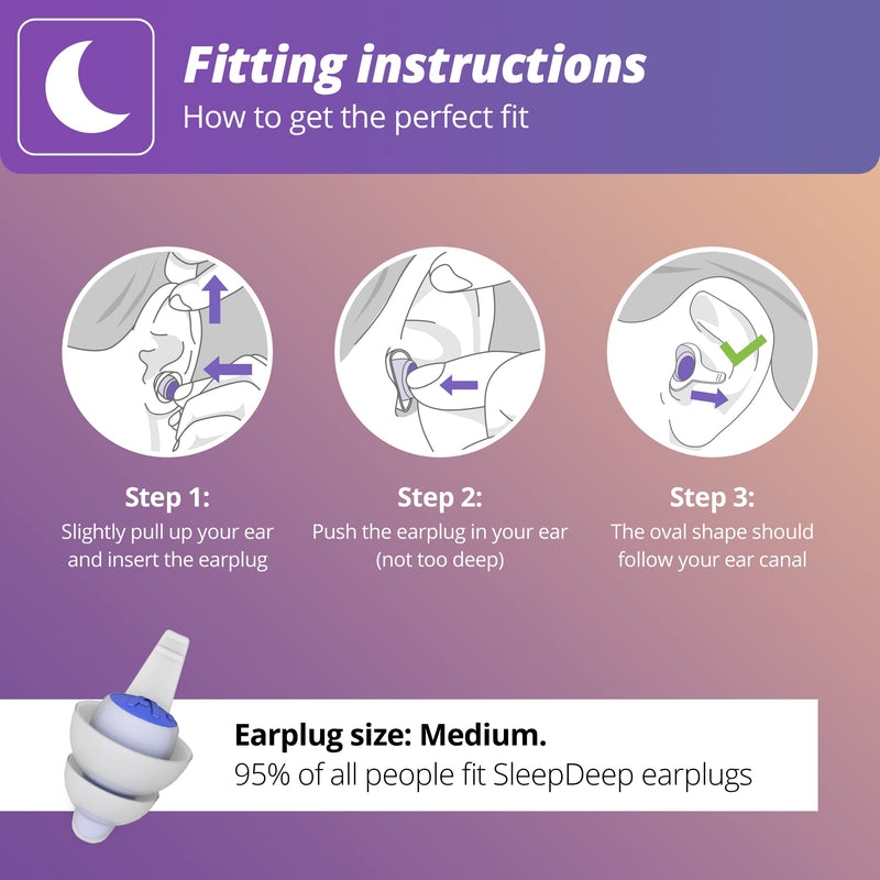 Alpine SleepDeep M/L - Soft Ear Plugs for Sleeping and Concentration - New 3D Oval Shape and Noise Reducing Gel for Better Attenuation - 27dB - Ideal for Side Sleeper (M/L) - NewNest Australia