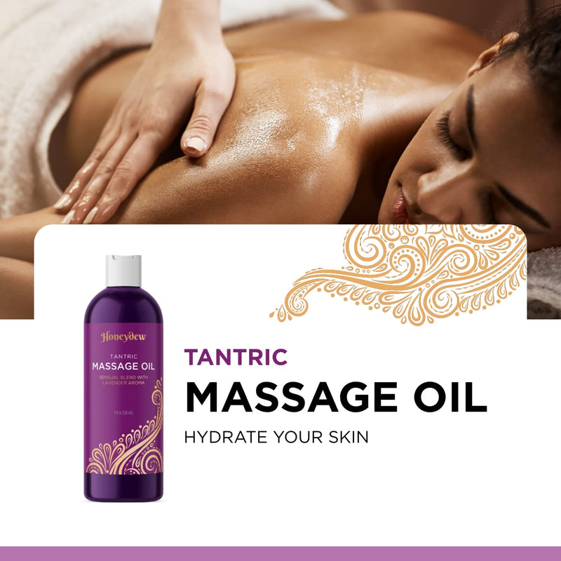 Lavender Sensual Massage Oil for Couples - Relaxing Couples Massage Oil with Sweet Almond Oil and Lavender Essential Oil - Highly Absorbent Non Greasy and High Glide Body Oil for Men and Women - NewNest Australia