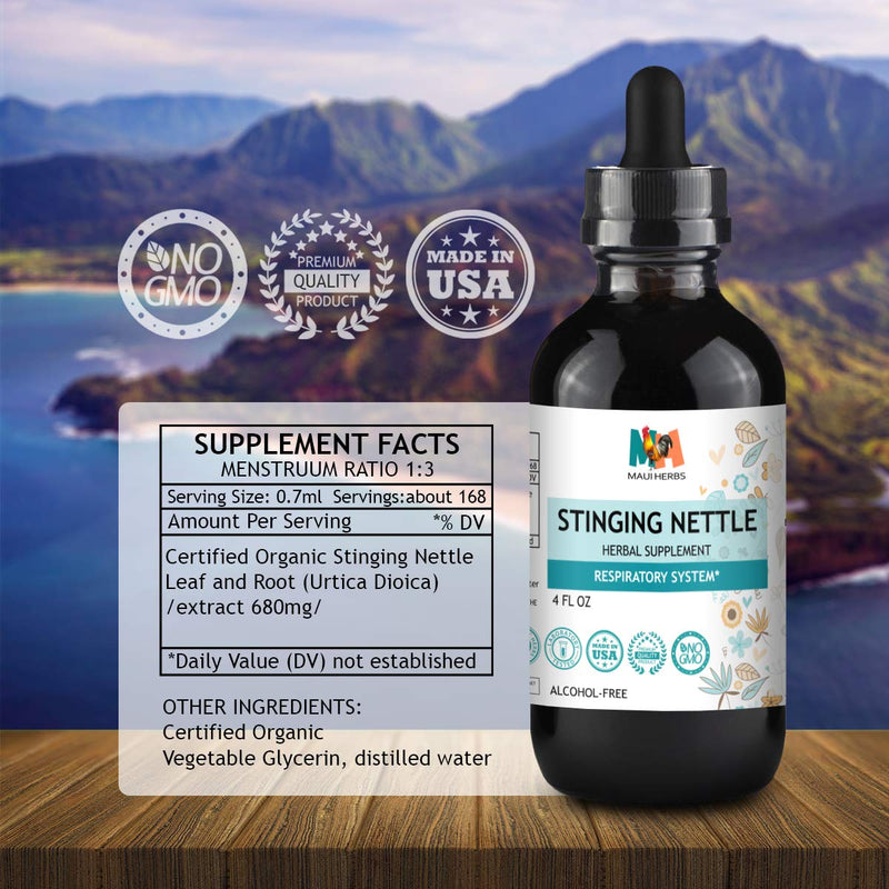 Stinging Nettle Root Liquid Extract 4 fl. oz. - Organic Urtica Dioica Extract Dietary Supplement to Support Women's Health, Blood Pressure Control, Circulation - Seasonal Allergy Relief - NewNest Australia