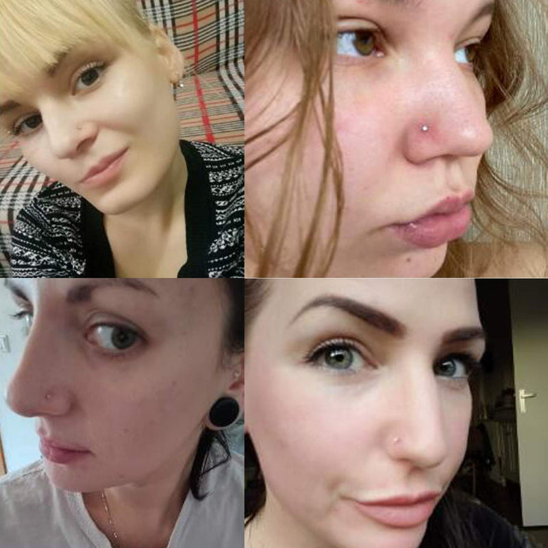 Nose Piercing Kit Gold Color 20G Nose Stud Disposable Self Ear Nose Piercing Kit Safety Painless Body Piercing Kit Tool 1 Pack - NewNest Australia