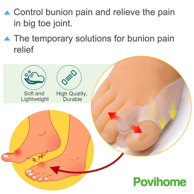 Povihome 8 Pack Bunion Cushion and Protector(1/2'' Thick), Bunion Pads, Bunion Corrector and Bunion Relief with Gel Shield, Treat Pain in Big Toe Joint, Realign Big Toe and Relieve Bunion Pain - NewNest Australia