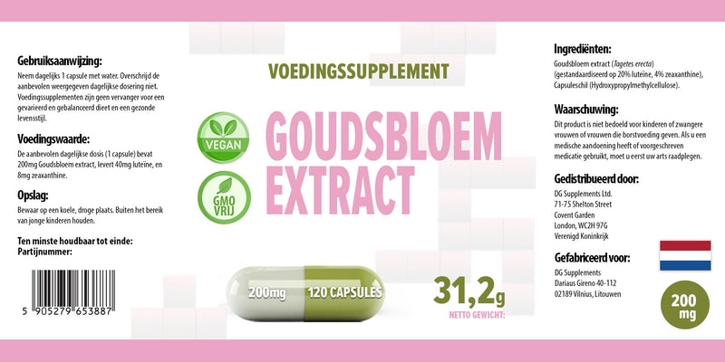 Lutein 40mg with zeaxanthin 8mg from marigold extract 120 vegan capsules 200mg, LABORATORY TESTED by AGROLAB GERMANY, eyes and vision support - NewNest Australia