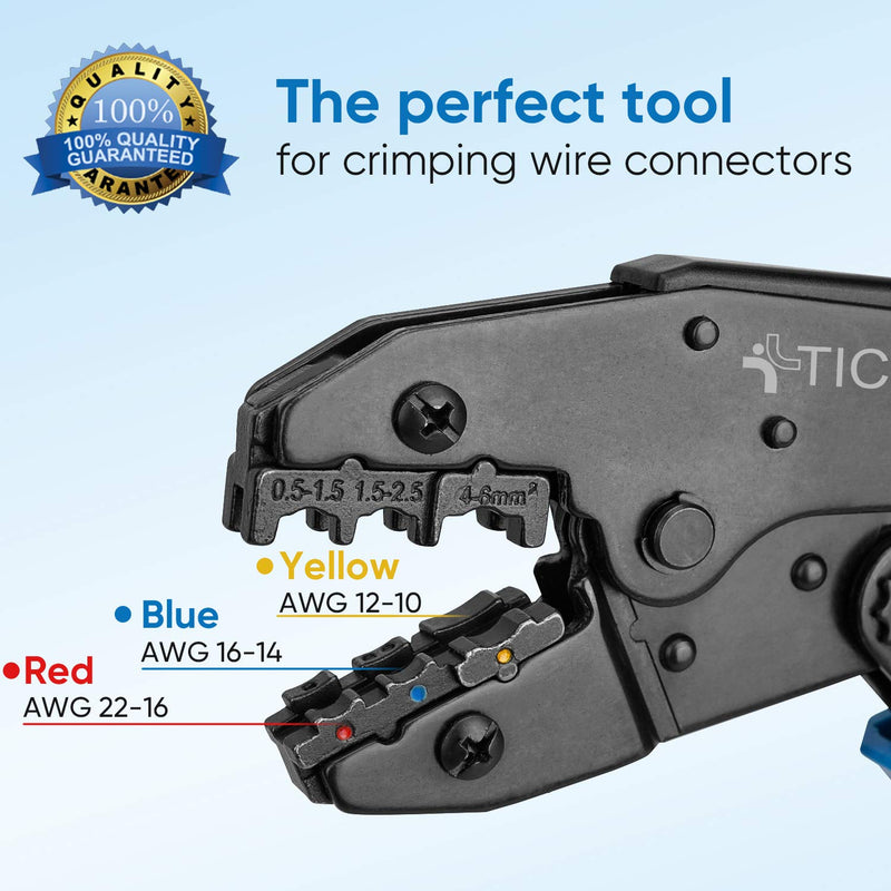 TICONN Crimping Tool for Heat Shrink Connectors - Ratcheting Wire Crimper - Crimping Pliers - Ratchet Terminal Crimper - Wire Crimp Tool 03C - NewNest Australia
