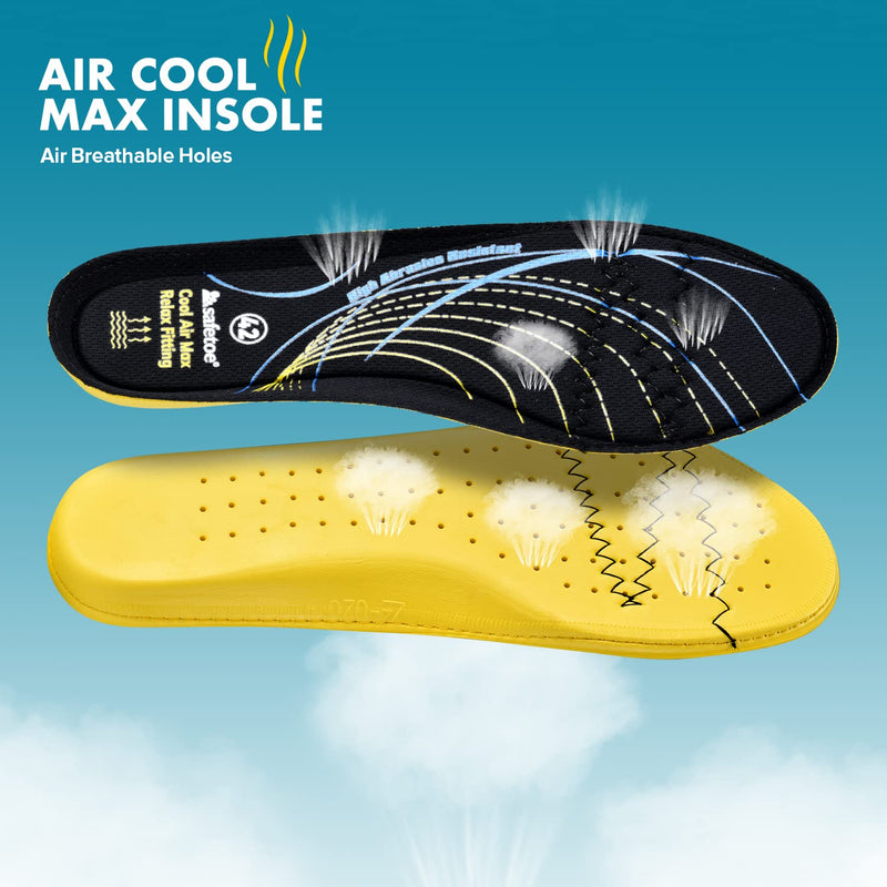 SAFETOE Comfort Memory Foam Insoles for Men & Women Orthotic Flat Feet Shoe Insoles for Plantar Fasciitis with Arch Support, Replacement Shoe Inserts for Sports Shoes,Trainers Yellow S (UK2-UK4) - NewNest Australia