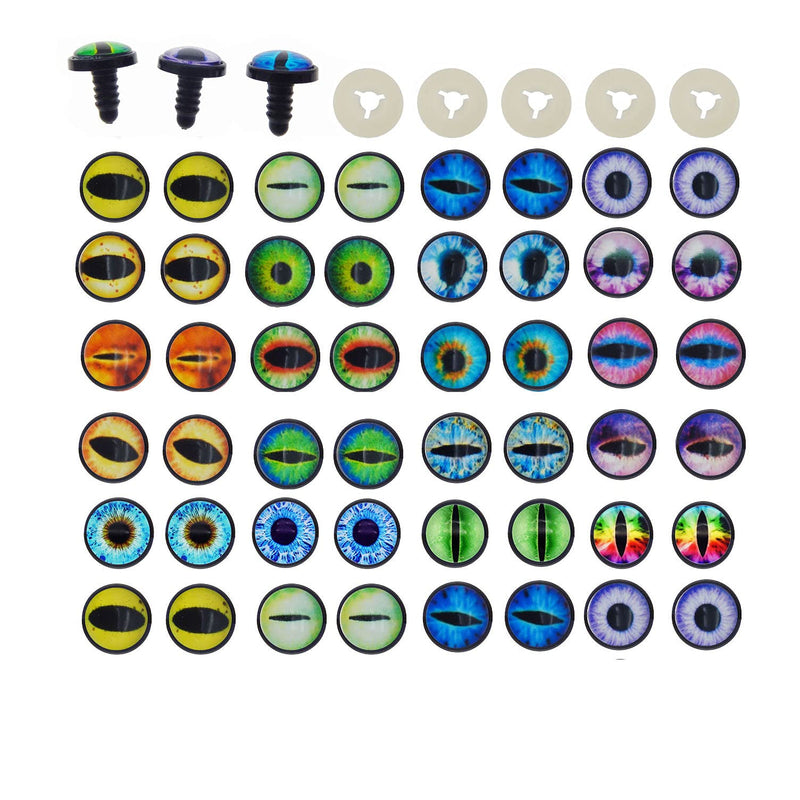 20 Pairs Dragon Eye Safety Eye for Stuffed Animal Doll Making with Washer Craft Eyes Teddy Bear Amigurumi Crochet Toy (14mm) 14mm - NewNest Australia