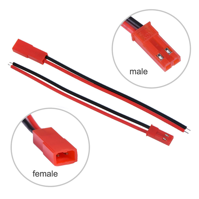 eBoot 20 Pairs 22 AWG JST Plug Connector 2 Pin Male Female Plug Connector Cable Wire for LED Lamp Strip RC Toys Battery, 4 Inch, 6 Inch - NewNest Australia