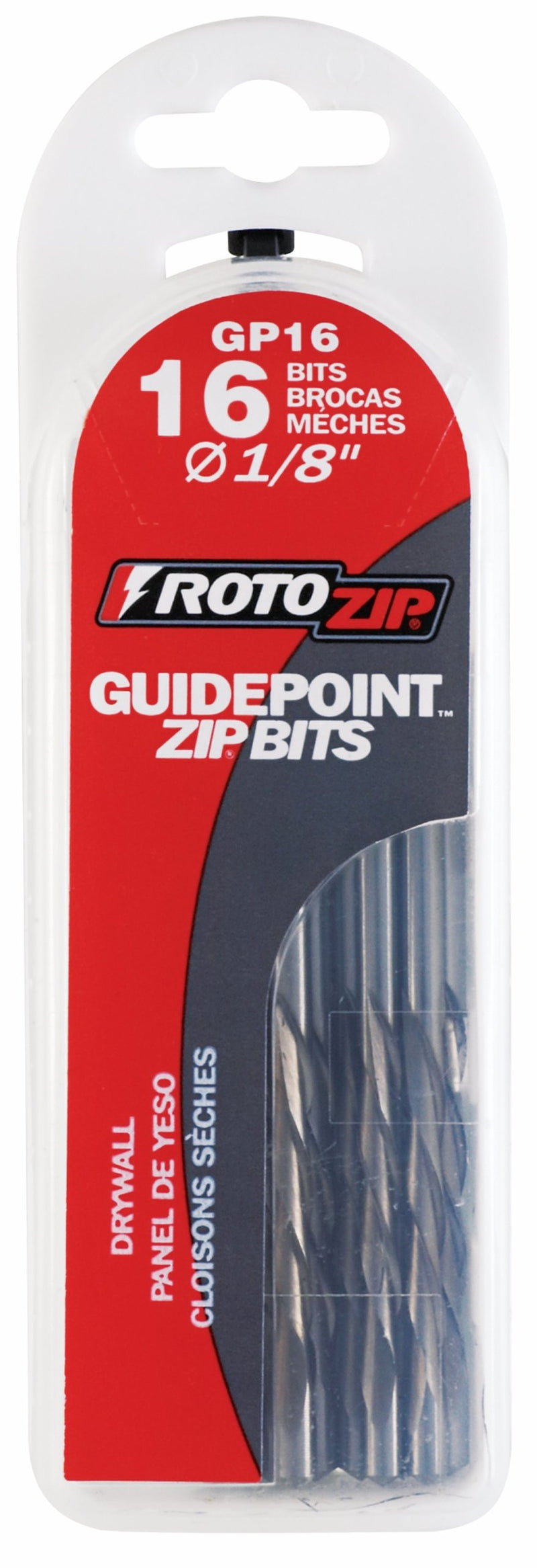 Roto Zip GP16 1/8-Inch Guide Point Drywall Cutting Zip Bit, 16-Pack - NewNest Australia