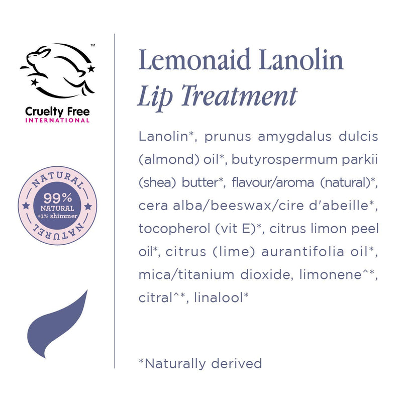 Lanolips Lemonaid Lip Treatment - Hydrating Lip Exfoliant with Lanolin, Lemon Oil Vitamin E + Shimmer - Tinted Moisturizer for Dry, Cracked, Peeling Lips (12.5g / 0.42oz) - NewNest Australia