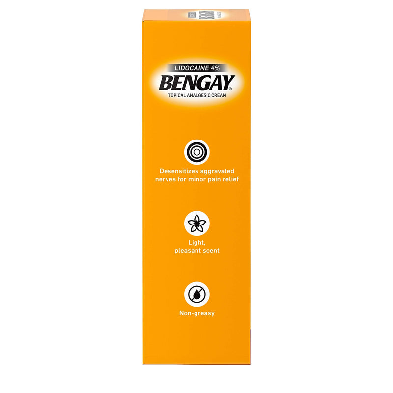 Bengay Pain Relieving Lidocaine Cream, Non-Greasy Topical Analgesic Cream with The Maximum Strength Numbing Relief of 4% Lidocaine HCl, Pleasant and Soothing Ginger Citrus Scent, 3 oz 3 Ounce (Pack of 1) - NewNest Australia