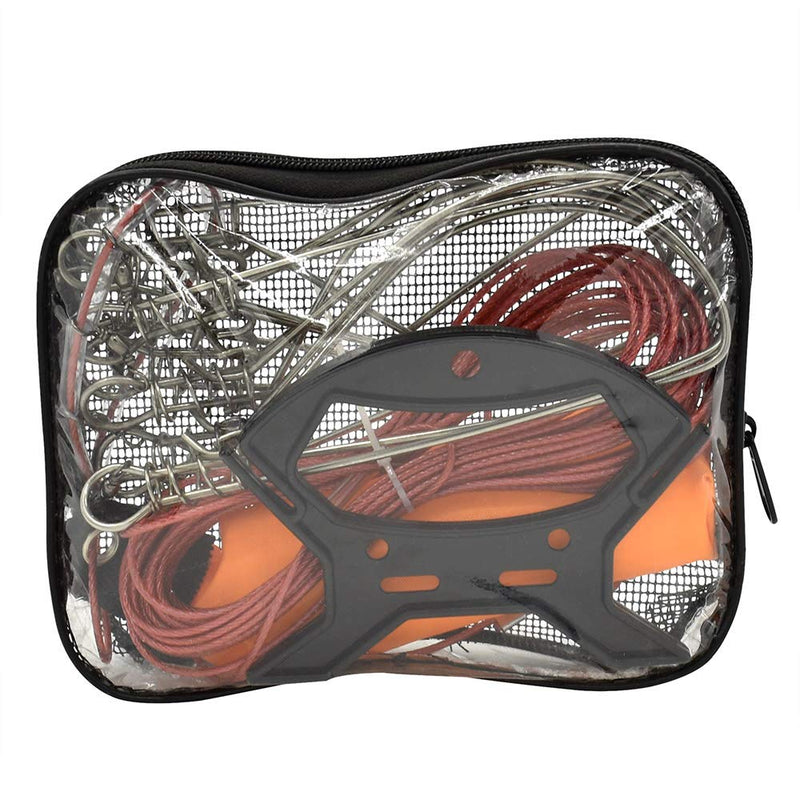 Stainless Steel Fishing Stringer Live Fish Lock, Big Fish Wire Rope Lock with Float and Plastic Handle (10 Snaps) - NewNest Australia