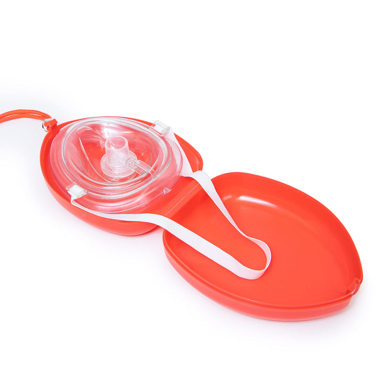 Primacare RS-6845-2 Pack of 2 Single Valve CPR Rescue Mask in Red Hard Case, Adult/Child Pocket Resuscitator with Elastic Strap, Air Cushioned Edges, 6.5x4.8x1.6 inches 2 Count (Pack of 1) - NewNest Australia