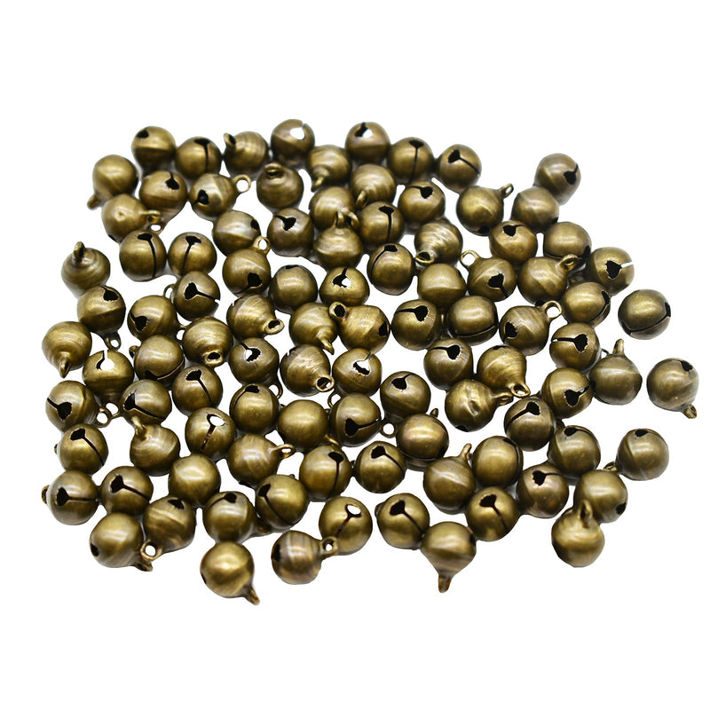 Maydahui 100PCS Small 1/2 inches Jingle Bell Vintage Bronze Mini 10mm Alloy Beads DIY for Jewelry Findings Sewing Wedding Doors and Crafts - NewNest Australia