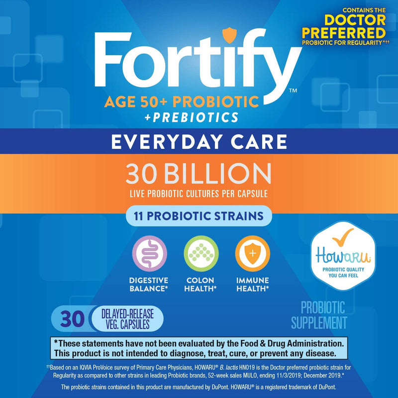 Nature’s Way Fortify 50+ Probiotic, 30 Billion Live Cultures, 11 Strains, Prebiotics, 30 Capsules - NewNest Australia