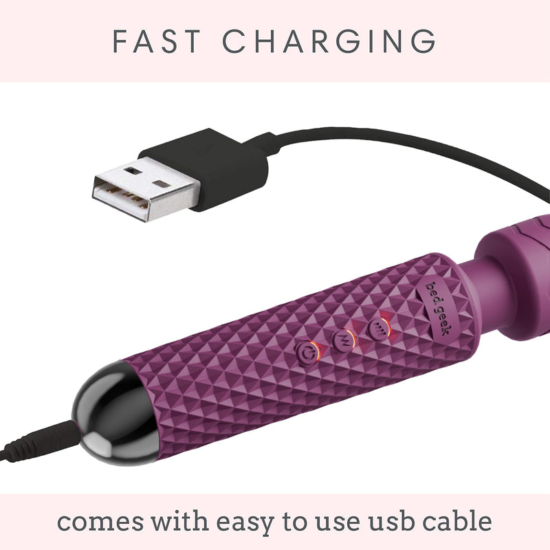 Wireless Magic Wand Massager Electric Wand Massager For Neck Shoulders Legs 20 Vibration Patterns & 8 Speed Levels Vibrator Promotes Stress Relief Wireless Massage Stick Purple - NewNest Australia