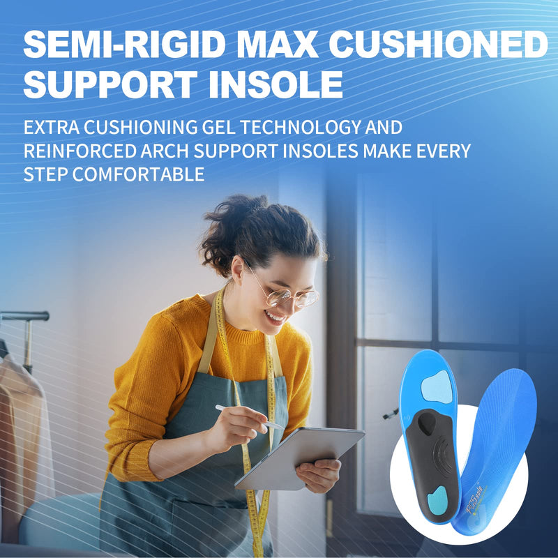 PCSsole Heavy Duty Arch Support Insoles, 210+lbs Plantar Fasciitis Orthotic Insoles, Relieve Flat Feet, Forefoot Pain, Heel Pain and Pronation for Men/Women Work Shoe Insole. S:Women(6-7.5)26cm - NewNest Australia