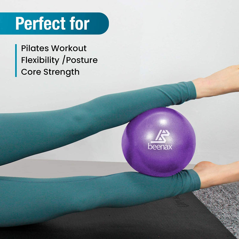 beenax 23cm Soft Pilates Ball - 9 Inch Exercise Ball, Mini Barre Ball, Gym Ball - Perfect for Yoga, Pilates, Core Training, Physical Therapy and Balance (Home & Gym & Office) Purple - NewNest Australia