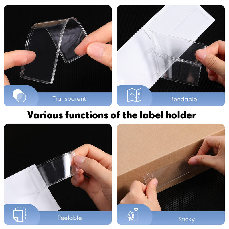 Label Holders Adhesive Shelf Tag Clear Pockets Holder 1.2 x 4.3 Inch for Bookshelf Mailbox Business Students (50 Pack) 50 - NewNest Australia