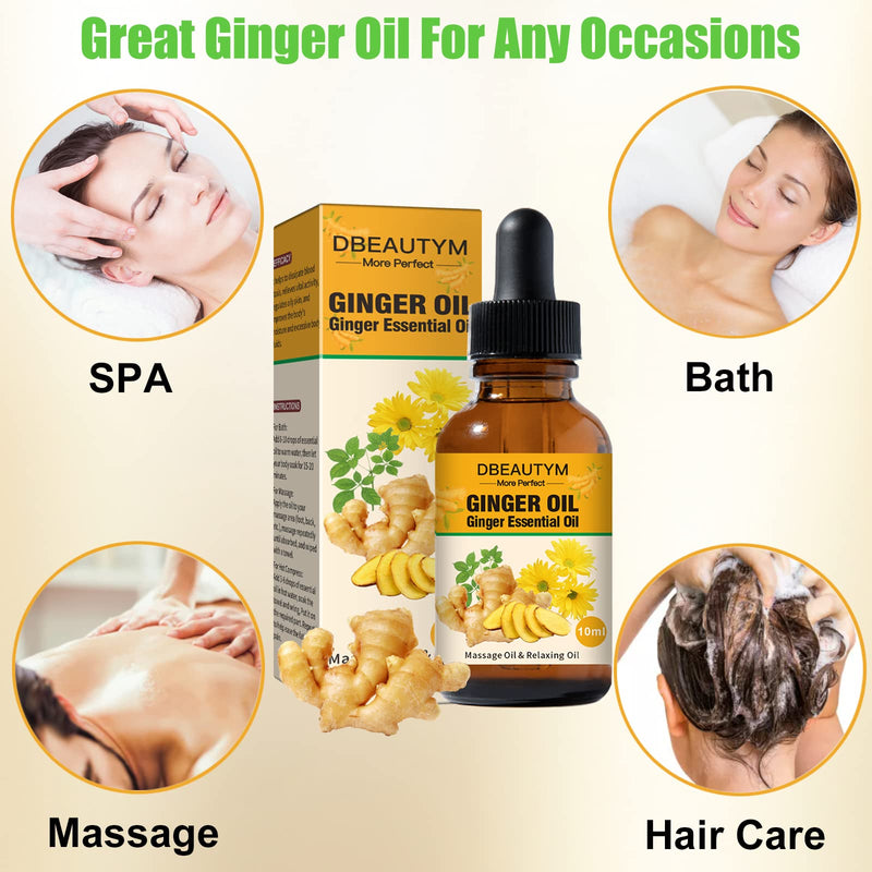 12 Pack Ginger Oil Lymphatic Drainage Massage Oil, Vitamin E Oil For Skin, Belly Lymphatic Drainage Ginger Oil -Arnica Ginger Oil for Lymphatic Drainage,Warming Sore Muscle Massage Oil Plant Aroma Oil - NewNest Australia