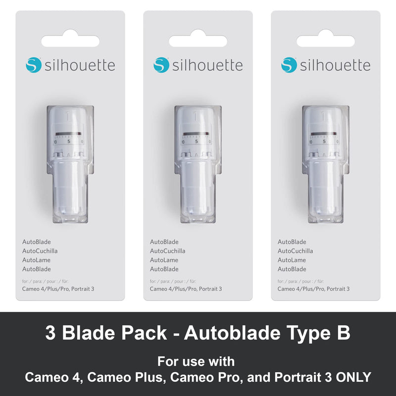 Silhouette AutoBlade New Design- Pack of 3 Blades for Use with Cameo 4 with 50 Bonus Designs - NewNest Australia