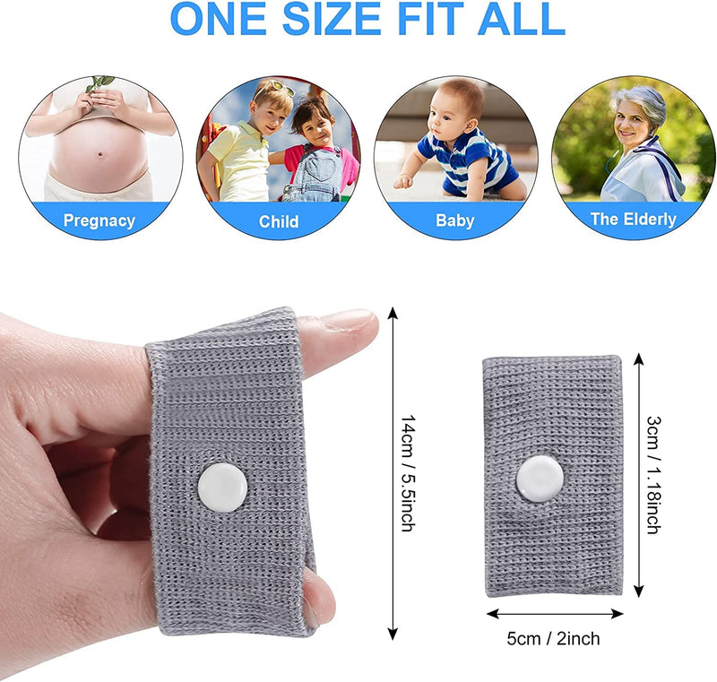 Travel Sickness Bands,2 Pairs Motion Sickness Wristbands for Kids and Adults-Motion Sickness Bands-Anti Nausea Wristbands-Nausea Bands for Morning Car Travel Sea Sickness Black+gray - NewNest Australia