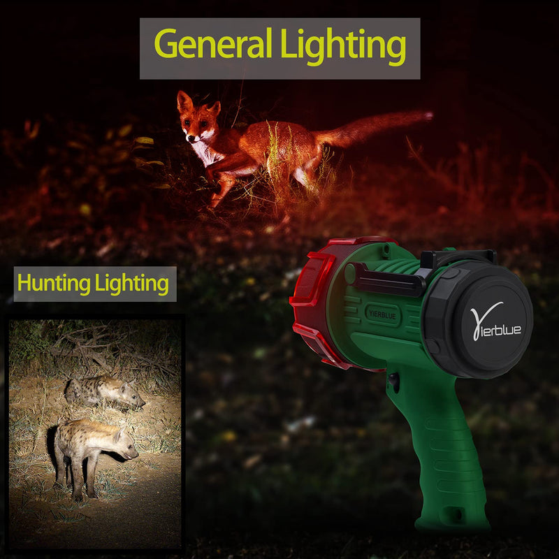 Rechargeable Spotlight,18W IPX7 Water-Resistant Flashlight, Handheld rechargeable spotlight, Super Bright 1500 Lumens,10000mAh 20h Ultra-long Standby,Ideal Spotlight for Boating, Camping(green) Green - NewNest Australia