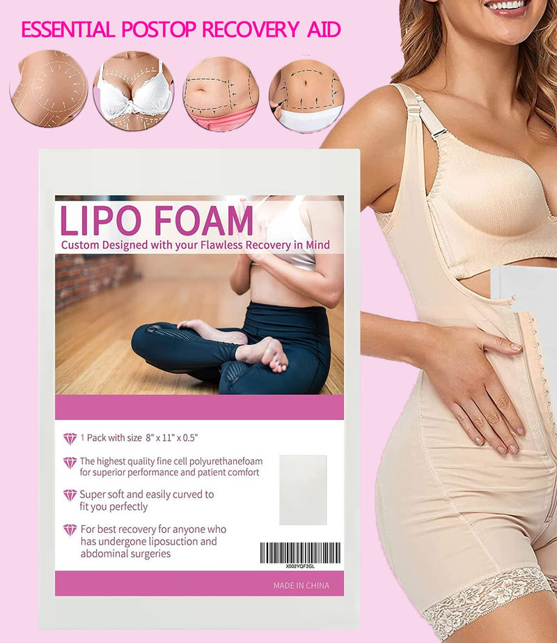 KAIHENG 4 Packs Lipo Foam Pads From Board Post Surgery 8''*11''*0.5'' Liposuction Surgery Foam Sheet Help with Post-Operative Liposuction, Abdominoplasty - NewNest Australia