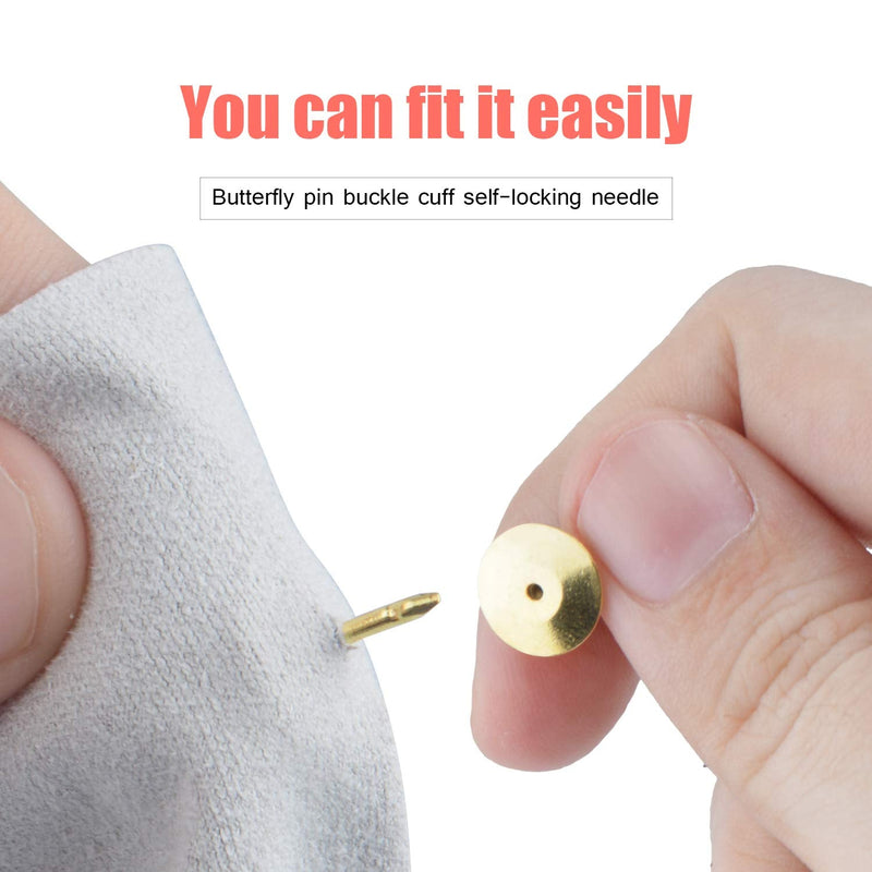 Aylifu Tie Tacks and Clutch Backs Set, 30 Pieces Metal Pin Backs Locking Pin Keepers with 30 Pieces 10mm Tie Tacks Blank Pins (Gold)- No Tool Required Gold - NewNest Australia