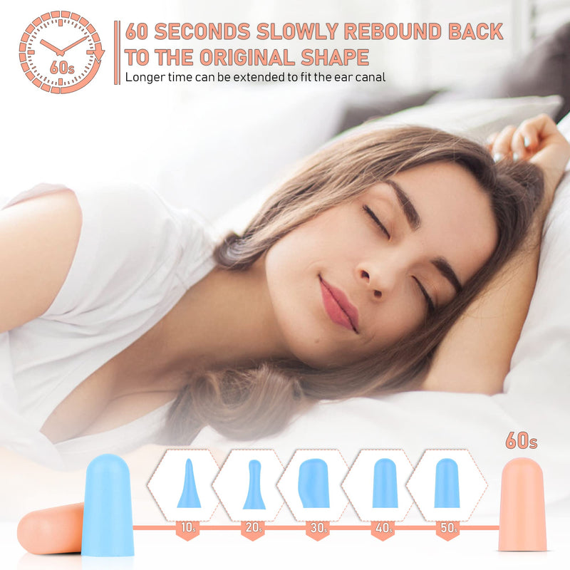 Ear Plugs For Sleeping - 60 Pairs Of Earplugs With 38 Db Snr, Super Soft Comfortable Foam Ear Plugs, Ear Plugs Against Harmful Noise, Loud Noise, Snoring (Mix) - NewNest Australia