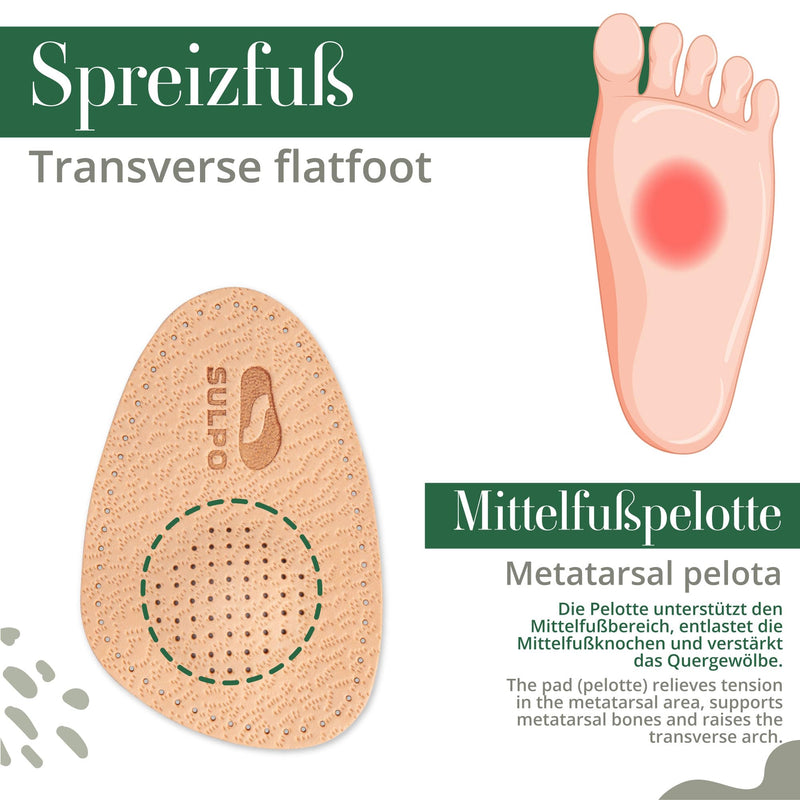 SULPO shoe insoles orthopedic - insoles leather - splayfoot insoles - ball pads forefoot - insoles splayfoot - half soles - pads - metatarsal pads - forefoot pads - 41/42 41-42 - NewNest Australia
