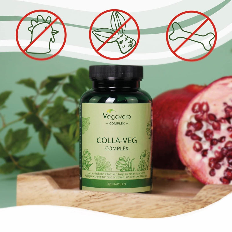 COLLAGEN Booster Vegavero | Vegan alternative to collagen capsules | Amino acids &amp; Acerola Vitamin C | With lycopene, ginseng, ginkgo, rose hip, goji &amp; pomegranate | 120 capsules - NewNest Australia