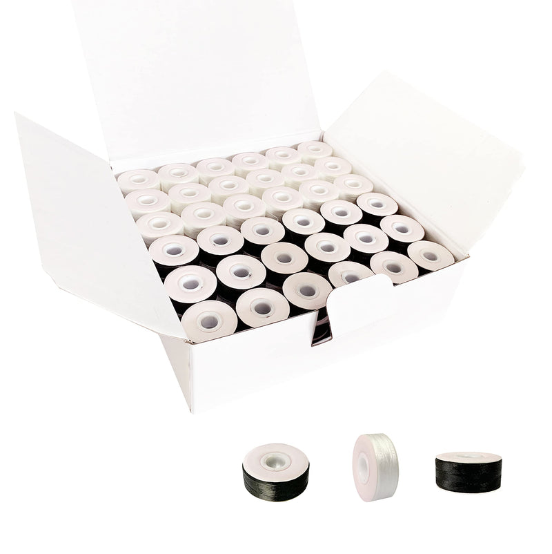 HimaPro 144 Prewound Bobbins for Embroidery Machines Size L (SA155) Cardboard Sided Good for Brother, Babylock, Janome, Bernina, Husqvarna, Pfaff Embroidery Machines Etc (Black & White) - 60 Weight Cardboard Sided Black & White - NewNest Australia