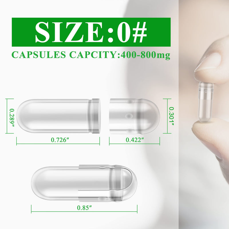 WANANFU Size 0 Empty Capsules Vegetarian (100 Count) Bundle with Micro Lab Spoon with Powder Tamper, Compatible with Capsule Filling Machine 100 Count (Pack of 1) - NewNest Australia