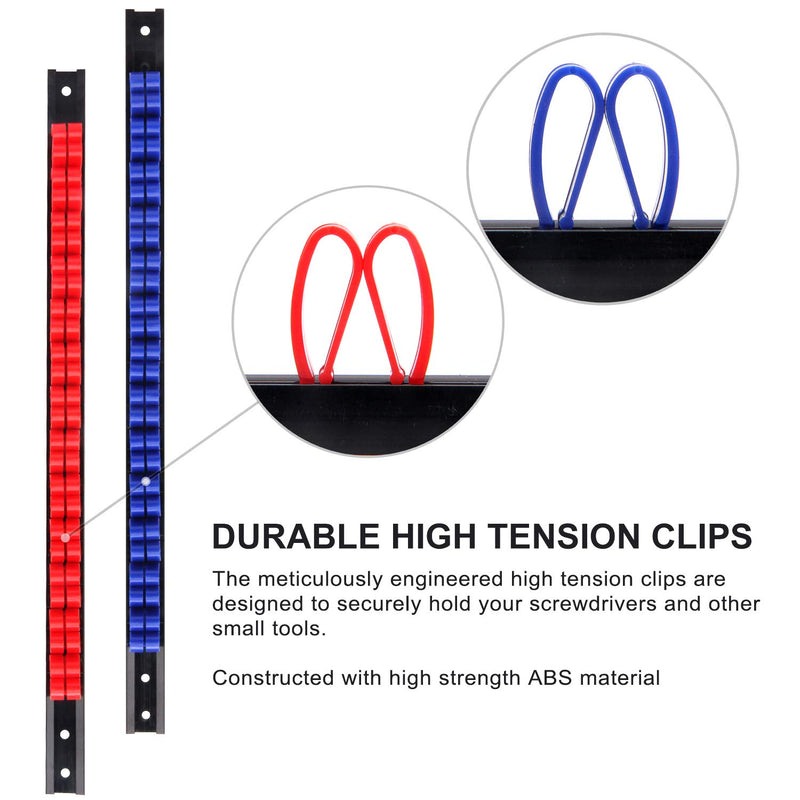 CASOMAN 4 pcs Screwdriver Organizer and Wrench Organizer, Hand Tool Holder, Plastic Rail Wrench Hanger with Clips 4 Piece - NewNest Australia