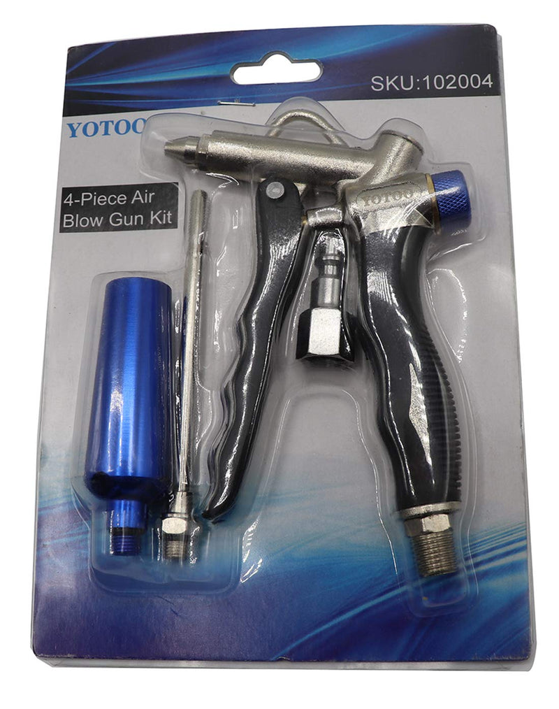 YOTOO 2-Way Air Blow Gun kit with Adjustable Air Flow, Extended Nozzle, High Flow Nozzle and 1/4" NPT Female Quick Plug - NewNest Australia