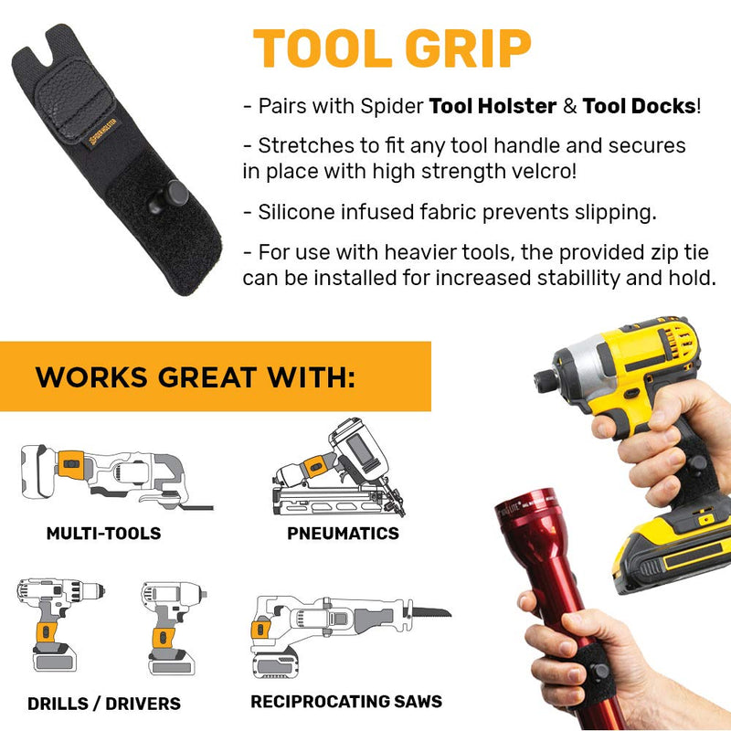 Spider Tool Holster - DUAL Tool KIT - 5 Piece Set for carrying your power drill, driver, multi-tool, pneumatic, multi-tool and other hand tools on your belt! Dual Tool Kit - 5 Pieces - NewNest Australia