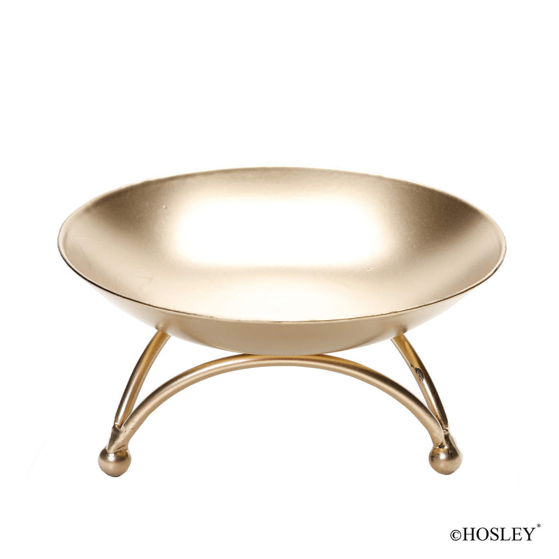 NewNest Australia - Hosley 6 Inch Gold Pillar Candle Holder, Mid Century Modern Farmhouse Ideal for Wedding Trinkets Party Favor Reki Meditation. W5 6'' diameter 