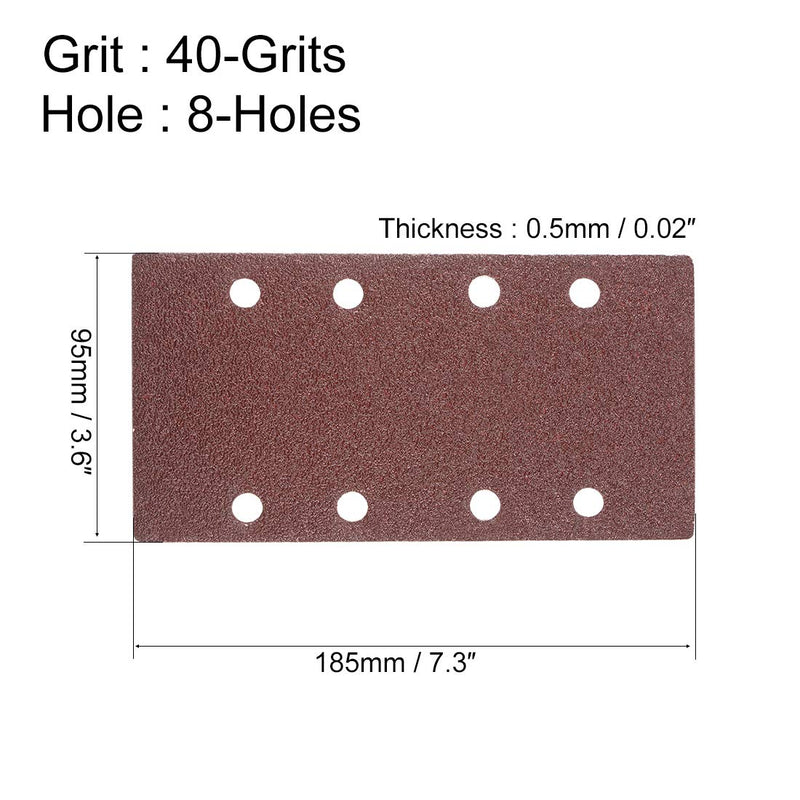 uxcell 40 Grit 1/3 Sanding Sheet Sander Sandpaper Hook and Loop Pads 8 Hole 10pcs - NewNest Australia