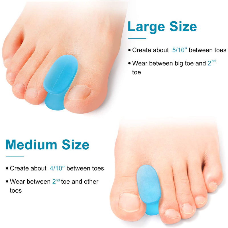 Kimihome 10 Pack Toe Separator(1/2” Thick), Large and Medium Toe Spacers for Bunion, Toe Drift, Overlapping Toes, Toe Cushions Provide Bunion Relief and Prevent Toe Rubbing - Blue - NewNest Australia