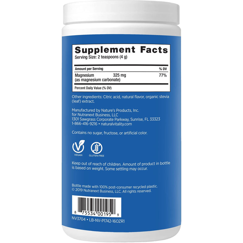 Natural Vitality Calm, Magnesium Citrate Supplement Powder, Anti-Stress Drink Mix, Cherry, 16 Ounces (Package May Vary) Cherry 16 oz - NewNest Australia