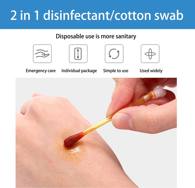 100 Disposable Iodophor Swabs Outdoor Supplies Medical Cotton Swabs Iodine Individually Packaged Cotton Swabs Iodine Swabs for Nose Care (Brown 100) Brown 100 - NewNest Australia