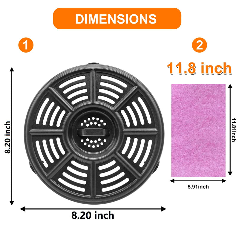 ALJ Air Fryer Tray for Ninja 4QT Air Fryers with Rubber Bumpers, 8.2 inch Upgraded Round Grill Pan Plate, Crisper Plate Replacement Parts for Ninja Foodi, Non-Stick, Dishwasher Safe 4 QT - NewNest Australia