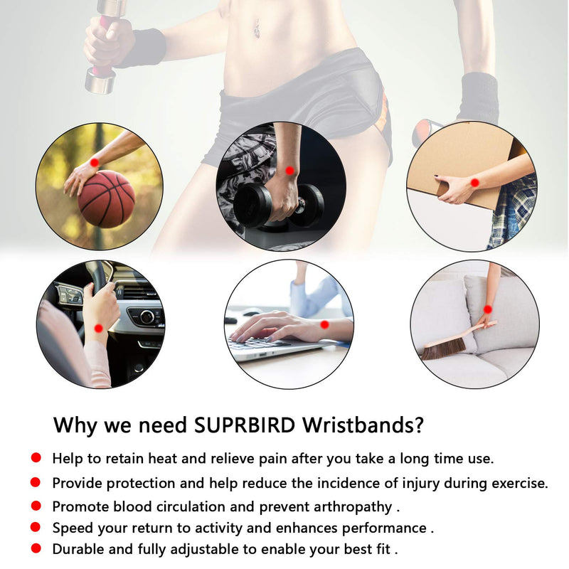 Suprbird Wrist Support, Wrist Bandage, Hand Brace Right And Left, Wrist Bandage Fitness With Velcro Fastening, Breathable Wrist Carpal Tunnel Syndrome Sprains - NewNest Australia