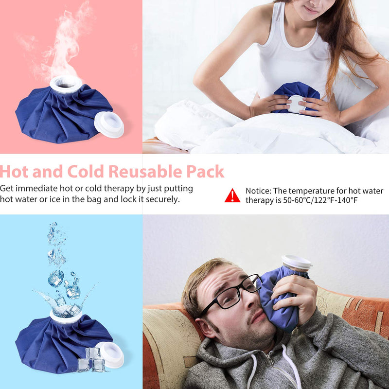 Ice Bag Packs, Ohuhu 3 Pack [11" 9" 6"] Reusable Ice Bags for Injuries with a Adjustable Wrap, Hot & Cold Therapy and Pain Relief for Knee Leg Injury, 4-Pack (6"/9"/11"), No-Leak Waterproof Ice Bag - NewNest Australia