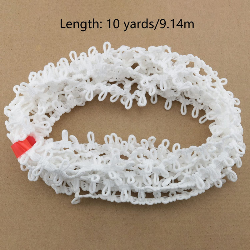 Button Looping ZCZQC 10Yard 15mm Wide White Elastic Cord Stretch Band with Buttonhole for DIY Sewing Crafts Elastic Button Loop - NewNest Australia