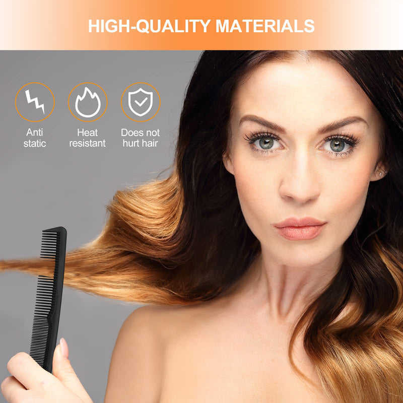 Sularpek Comb, 3 Pieces Tail Combs Set, Fine Tooth Comb, Carbon Fibre Styling Comb, Hairdressing Comb, Teasing Hair Comb for Women and Men, Anti Static, Heat Resistant Fine Wide Tooth Comb - NewNest Australia