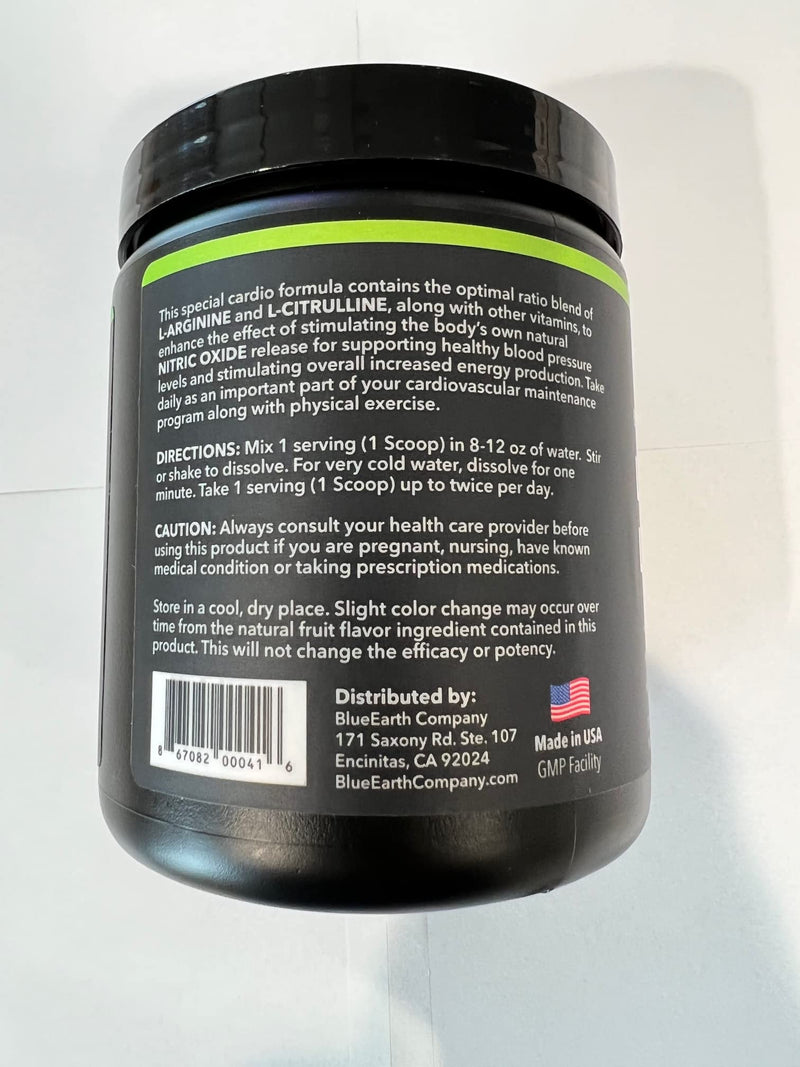 L-Arginine 5000mg + L-Citrulline 1000mg Complex Powder Supplement - Nitric Oxide Booster - Blood Pressure Support - Berry Flavored - 300g - BlueEarth Company - NewNest Australia